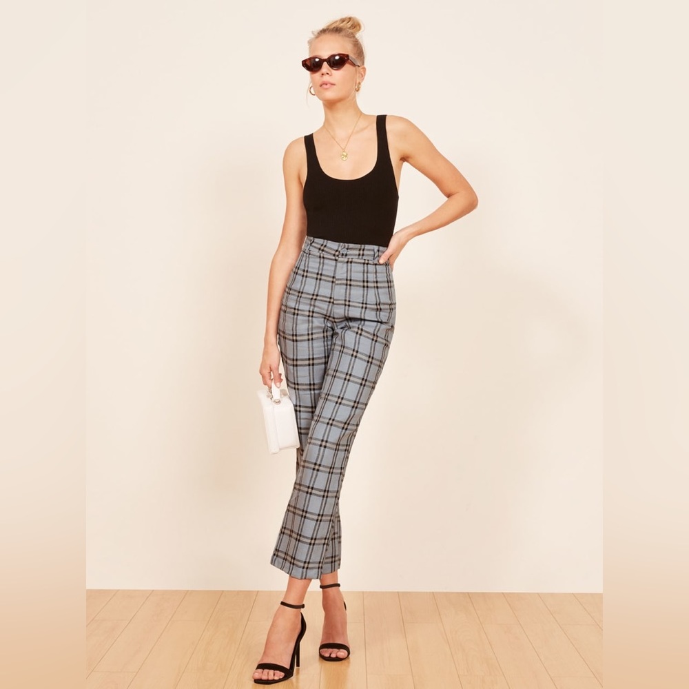 Plaid linen pants from Reformation